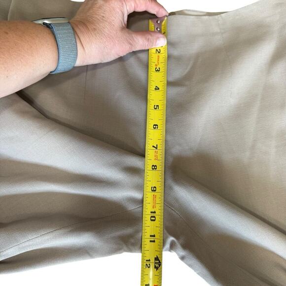 Marlowe Women's 100% Wool Pants Made In Italy Sz 6 Tan Quiet Luxury Minimalism - Picture 10 of 10